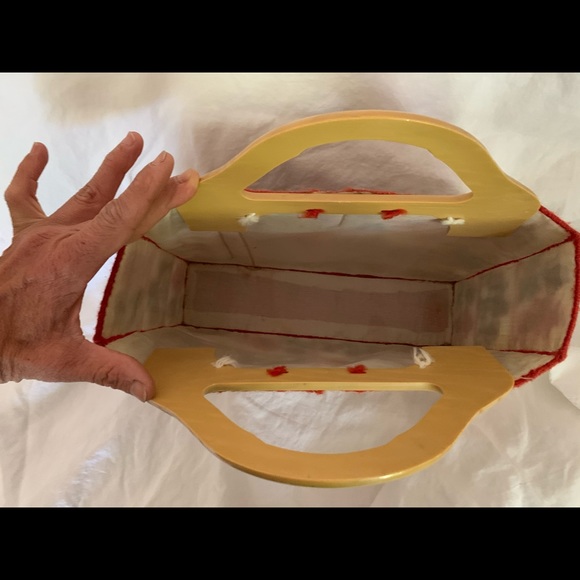 Vintage Fall 1970’s Needlework Patchwork handbag - Picture 5 of 6